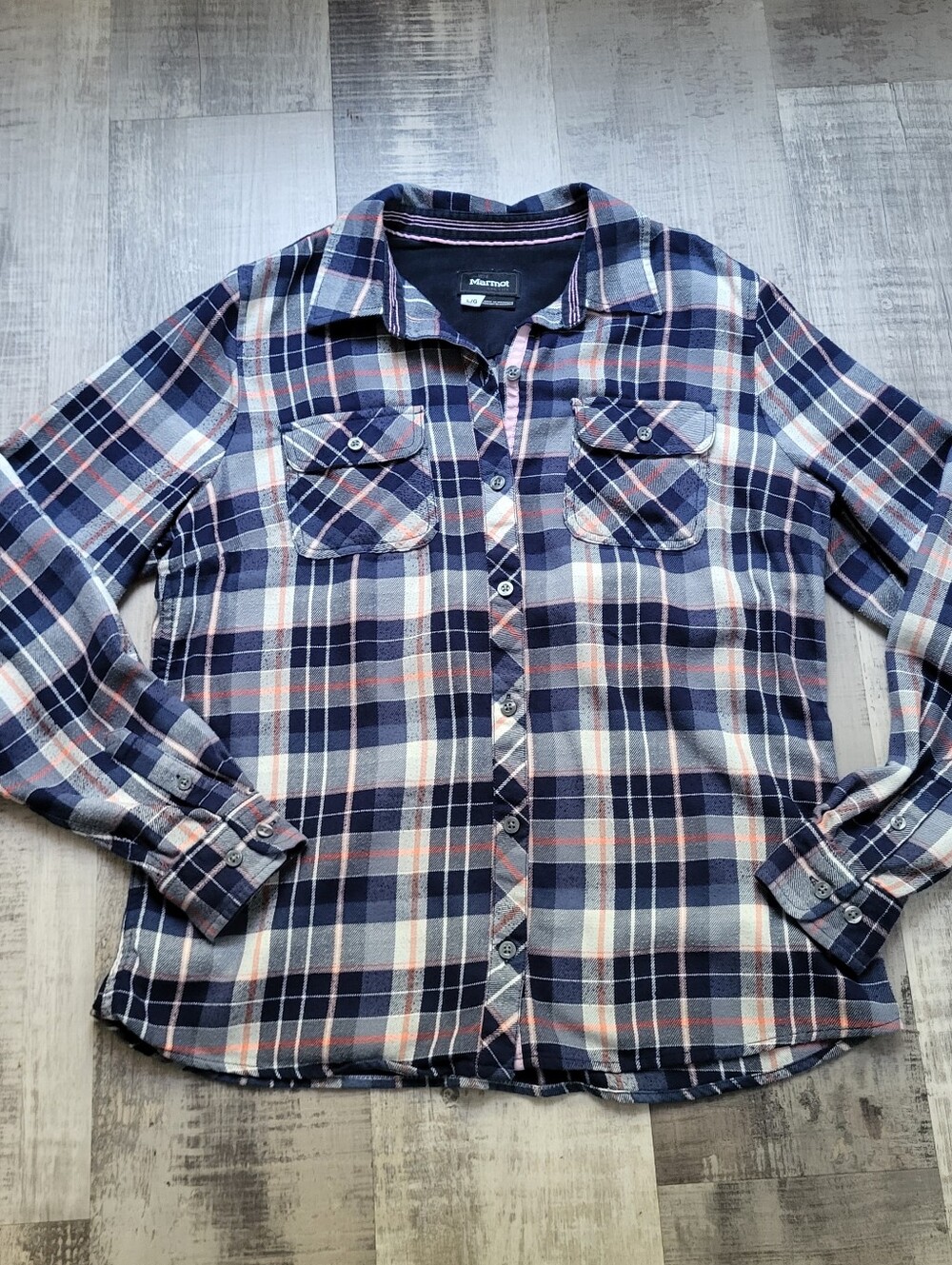 Marmot Bridget Flannel Shirt Women’s Large Plaid Gorpcore Hiking Outdoor Button